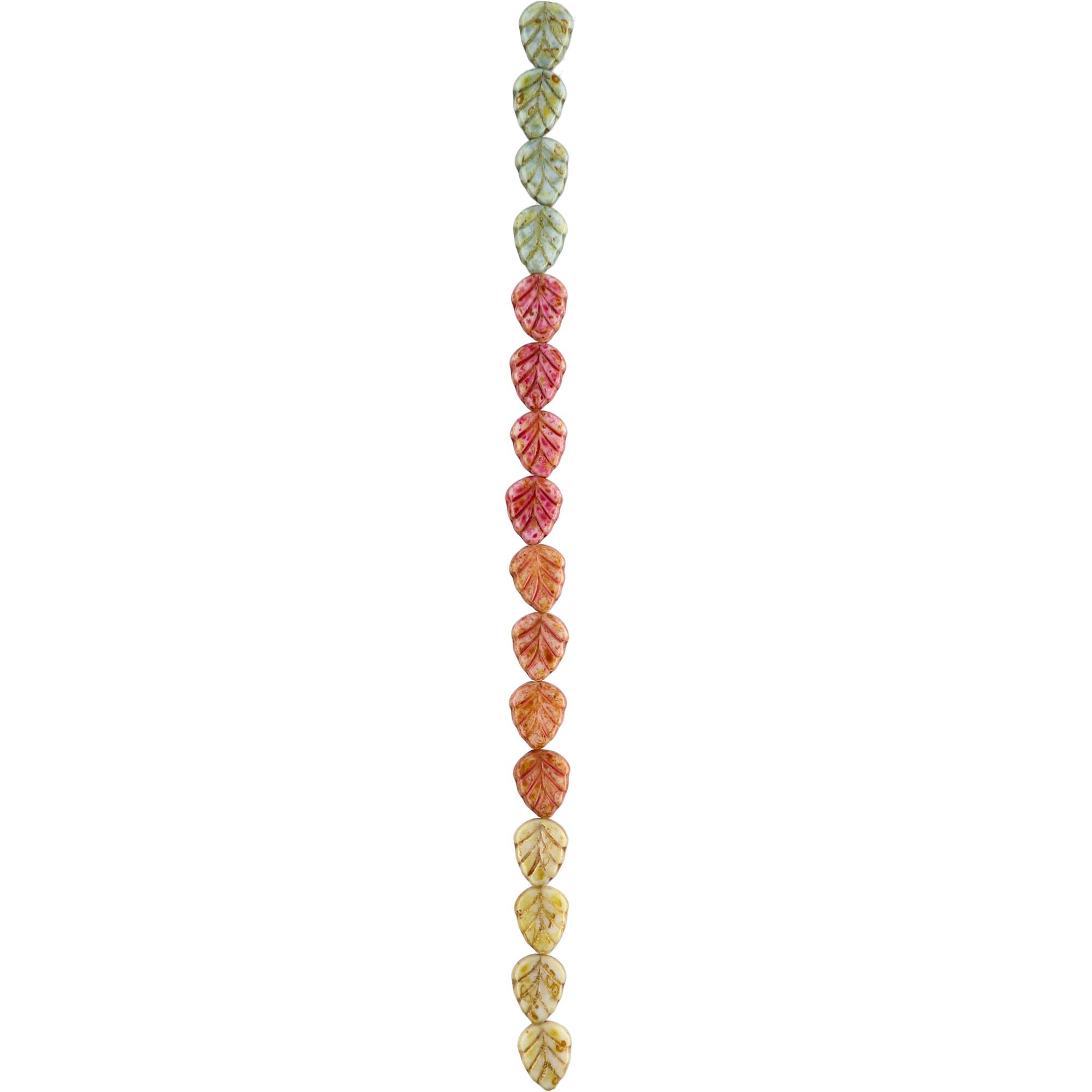 10mm Mixed Czech Glass Leaf Beads by Bead Landing™